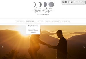 Time and Tide website home, designed by Paradise West