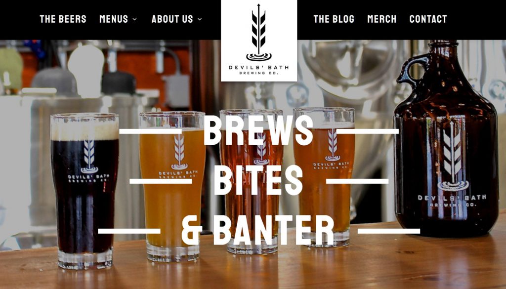 screenshot of Devils Bath Brewing website, created by Qualicum Website Designer Paradise West