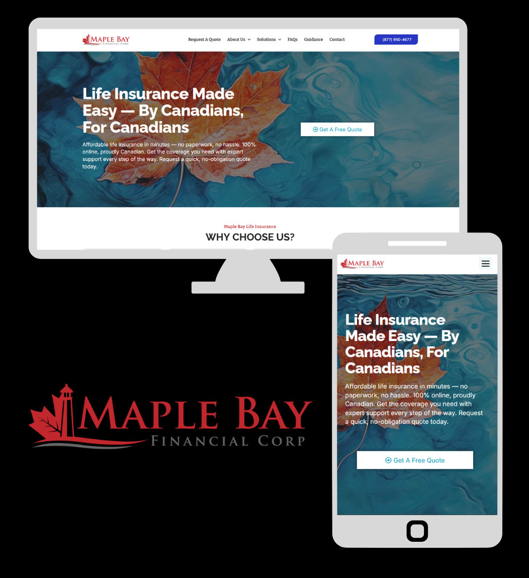 screenshot of Maple Bay Financial, created by Qualicum Beach web designer