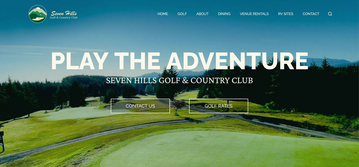 Seven Hills Port Hardy website screenshot by Qualicum Beach web designer
